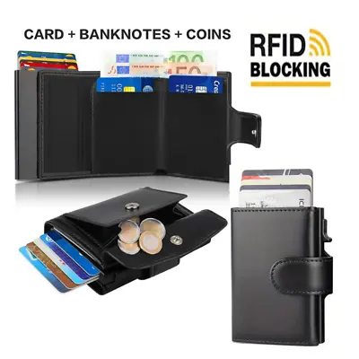 RFID Blocking Wallet Pop Up Card Notes Coin Holder Case Men Women Unisex • £12.99
