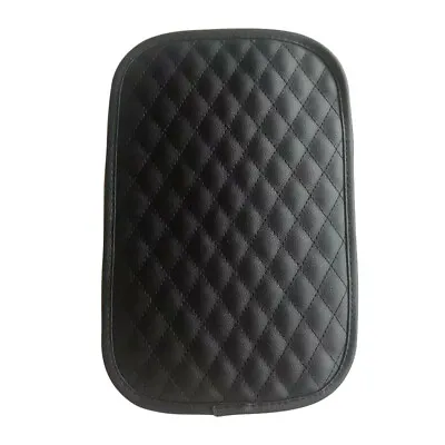 Universal Black Plaid Car Armrest Pad Cover Center Console Leather Cushion Mat • $10.70