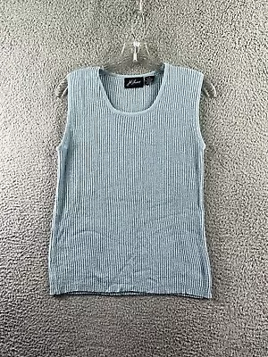 Womens Milano Powder Blue Sleeveless Tank Top Knit Stretch Round Neck Size XL • $10.39