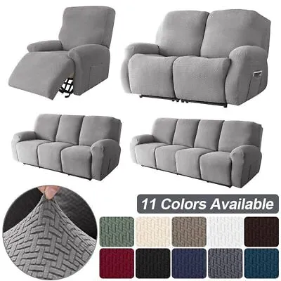 Knitted Recliner Sofa Covers Stretch Protector Armchair Covers 1/2/3/4 Seater • $107.06