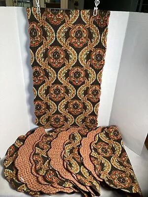 Table Runner 7 Round Placemats Quilted C&F Home Boho 70’s Vibe Fall Reversible • $30