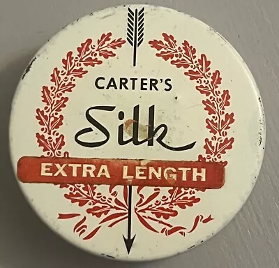 Vintage Typewriter Ribbon Tin Carters Silk Extra Length White Boston • $7.99