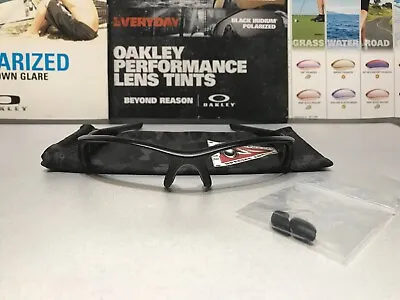 Oakley SI Flak Jacket 1.0 XLJ Matte Black W/ Gunmetal Icons PACKAGE DEAL 11-434 • $129.95