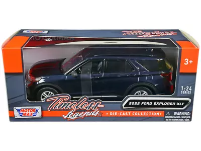 1/24 MotorMax 2022 Ford Explorer XLT SUV Diecast Model Car Dark Blue 79378 BL • $17.55