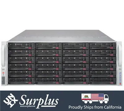 4U 24 Bay Storage Server Quad Xeon CPU's Total 48 Cores 128GB 4x PCI-E X10QBI • $649