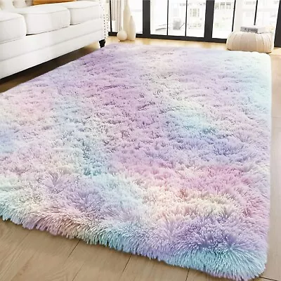 Fluffy Shaggy Rugs Large Non Slip Area Rug For Living Room Hallway Carpet Runner • £7.99