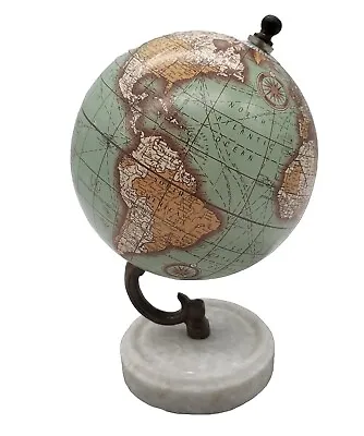 8  Aquamarine Marble & Wood Modern Globe Made In India. • $12