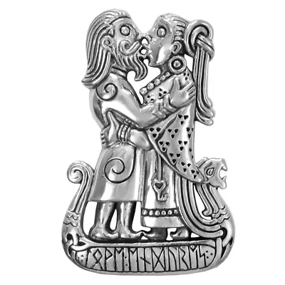 Sterling Silver Viking Kiss Norse Gods Pendant Dryad Design Asatru Love Jewelry • $54.99