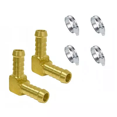 2PCS 3/8”×3/8” Brass Hose Barb Elbow 90 Degree L Right Angle Barbed Fitting W... • $10.08