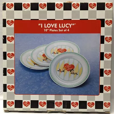 Set Of 4 I Love Lucy Stick Figure 10  Plates With Box Lucille Ball Desi Arnaz • $49.99