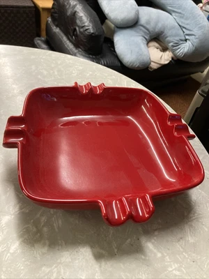 $11.50 • Buy VINTAGE MADDUX OF CALIFORNIA POTTERY ASHTRAY 1959 Midcentury Mod ASHTRAY RED