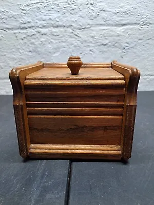 Handmade Wooden Oak Key Box Recipe Card Trinket Miniature Cabinet • $10
