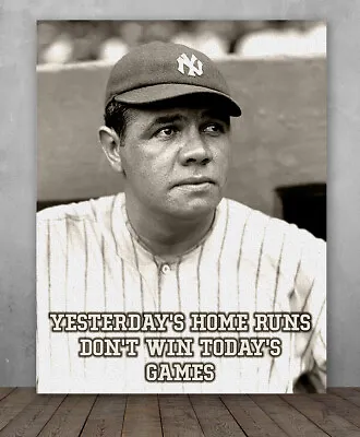 Poster - Yesterdays Home Runs - Babe Ruth - Choose Unframed Poster Or Canvas Art • $32.99