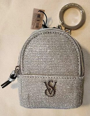 Victoria's Secret Mini Silver Backpack Keychain • $19.99