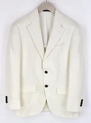 SUITSUPPLY La Spalla Men Blazer UK34R Off-White Linen Silk Cotton Single-Breast • £199.99