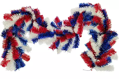 6FT Brush Garland 4th Of July Red White & Blue Mixed Branch Indoor Outdoor Decor • $54.99