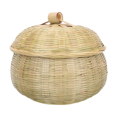 £11.67 • Buy Egg Storage Holder Fishing Basket Round Wicker Tray Wicker Storage Basket Lid