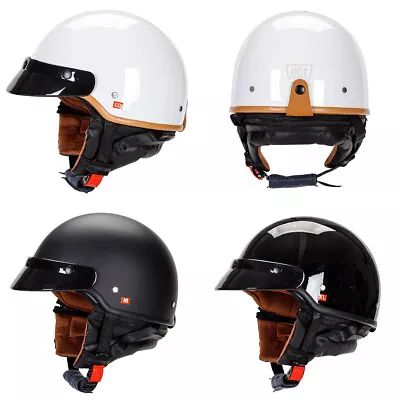 DOT Motorcycle Half Helmet Vintage Motorcycle Scooter Helmet Detachable Neck Pad • $59.99