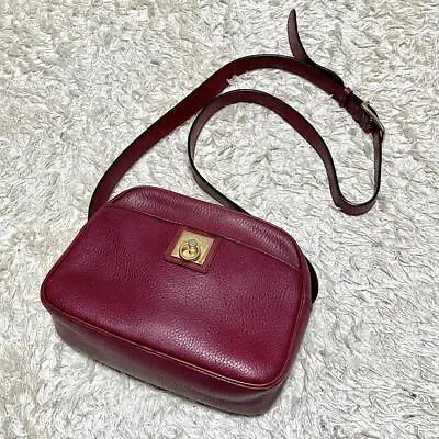 Old Celine Red Bordeaux Leather Shoulder Crossbody Bag Gancini VINTAGE JAN68 • $224.90
