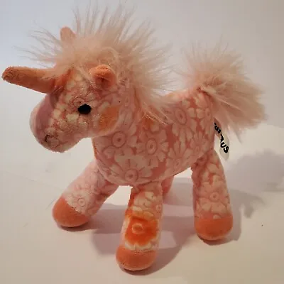 Pink Floral Unicorn Plush 2012 Pink Flowers Stuffed Animal 11” Toys R Us • $8
