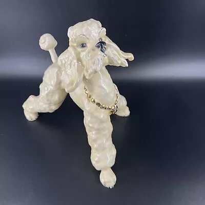 Vintage Kay Finch California Pottery Large Standing Poodle Dog Cream Gold HTF • $259.99