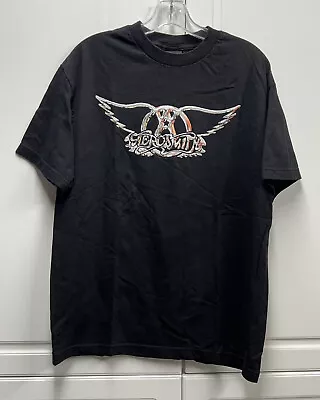 VTG - 2001 Aerosmith Just Push Play Tour Black T Shirt Giant Brand - Large L • $39.88