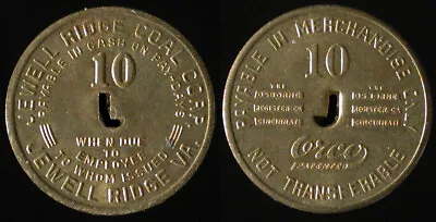 JEWELL RIDGE COAL CORP. / 10 Jewell Ridge Virginia (Tazewell) Coal Scrip Token • $3.99