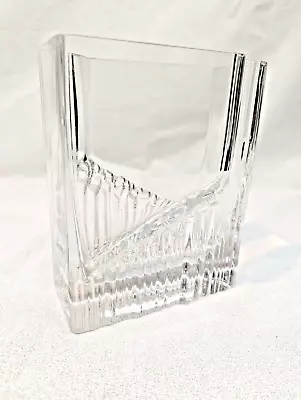 Vintage Art Nouveau Mid Century Modern Clear Glass Cube Vase Tapio Wirkkala? • £28.93