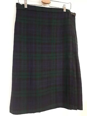 Highland Home  Black Watch Ladies Mid Length Kilt Skirt Tartan Pleated Kilt  18 • $37.88