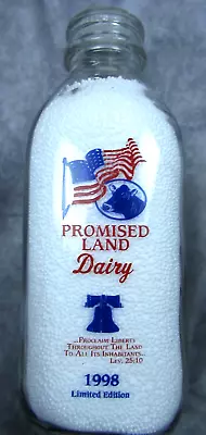 1998 Limited Edition PROMISED LAND DAIRY Floresville Texas Milk Bottle • $8.95