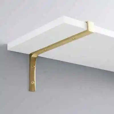 Signature Hardware 10  Gehler Solid Brass Shelf Bracket - Satin Brass • $15