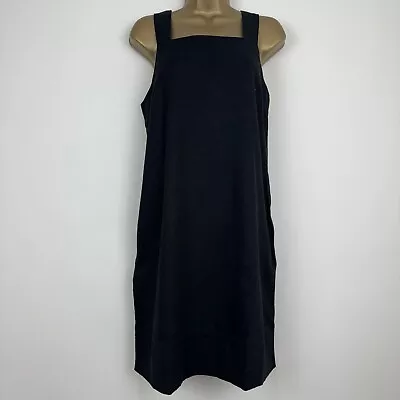 Next Dress Black Linen Mix Pockets Summer Holiday Sleeveless 10 & 16 Womens New • £7