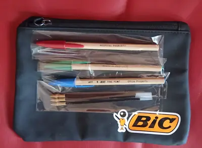 3 Vintage BIC  Property  Pens 1980s With Brand New Refills And Free Pencil Pouch • $24.95