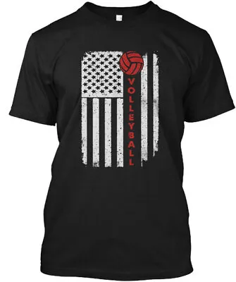 Volleyball America Usa Flag Tee T-Shirt • $21.79