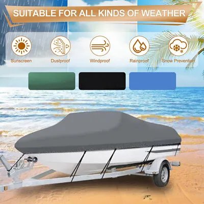 Trailerable Boat Cover Waterproof Heavy Duty Marine Grade Dust V-Hull Runabout • $31.50