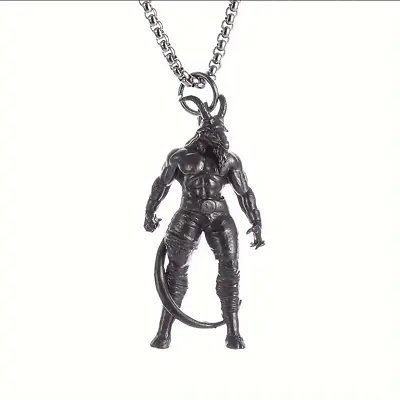 Baphomet Warrior Jewelry Black Steel Sexy Goat Headed Pendant Necklace • $14.28