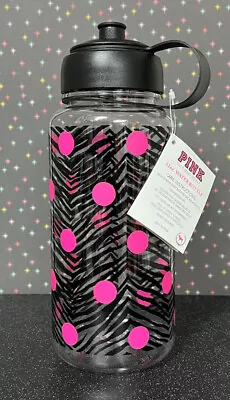 NWT Victoria's Secret ~*PINK*~*WATER BOTTLE*~*ZEBRA STRIPES/PINK DOTS*~32 OZ. • $25