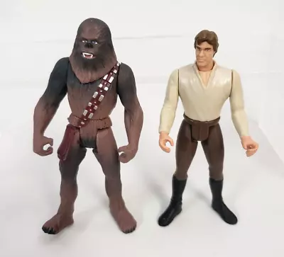 2 Kenner Star Wars Action Figures Chewy Han Solo 4in Loose 1995-96 Vintage • $8.91