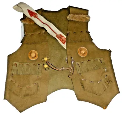 Vintage Boy Scout Vest 1946 BSA  Du Page Camporal Arrow Vigil Felt Early Sash • $90.60