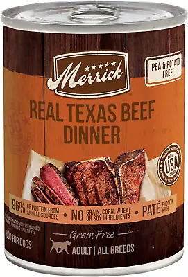 Merrick Grain Free Wet Dog Food Real Texas Beef Recipe - 12.7 Ounce (Pack Of 12) • $62.55