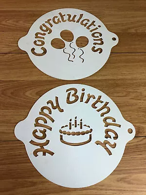 Retro Cake Decorating Happy Birthday And Congratulations Stencils  • £12.99