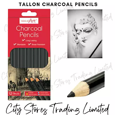 Charcoal Pencils - Artist Sketch Draw - Break Resistant- Coal Black - Blendable • £44.31