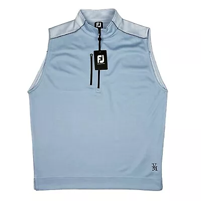 Footjoy Vest Mens Large Performance 1/4 Zip Golf Stretch Pocket Outdoor Blue Fog • $36.99