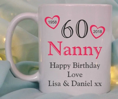 50th 60th 65th 70th 75th 80th 90th BIRTHDAY MUG PERSONALISED ANY AGE NAME GIFT • £10.95