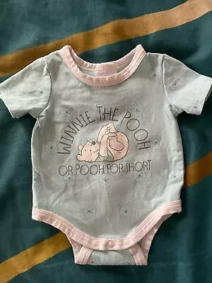 DISNEY WINNIE THE POOH Baby Boy Girl Licensed Romper Suit Aqua Size 0000 • $5