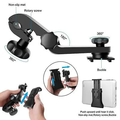 Tablet Holder With Clamp Phone Holder For Exercise IPad Microphone Stand Music • £13.93