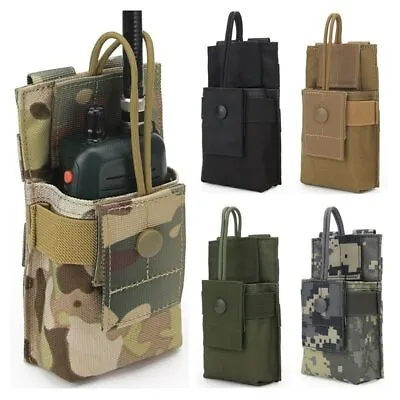 Tactical Radio Pouch Walkie Holster Talkie Holder Waist Bag Molle Radio Pouch • $8.99