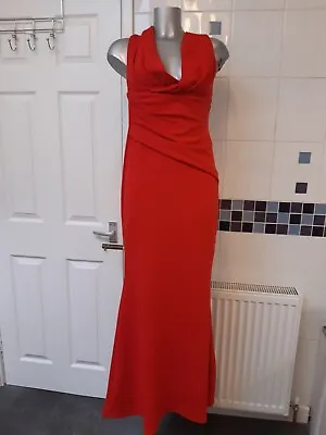 £39.99 • Buy Goddiva London Long Evening Red Maxi Party Dress Ball Gown Size 10, BNWT