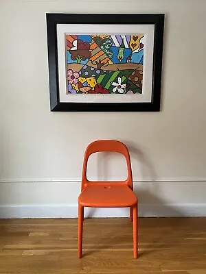Vintage Orange Plastic Chair By Urban For IKEA Made In Italy • $299