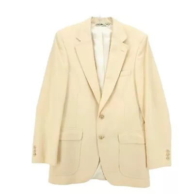 Vintage Lacoste Izod Pale Yellow Woven Sport Coat Blazer Estimated Size 38R • $110.47